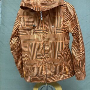 Orange Striped Women's Foursquare snowboarding Jacket Medium